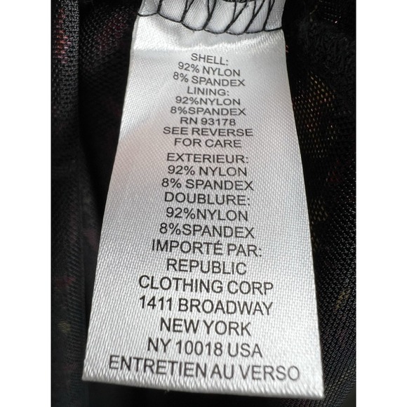 Tahari Ditsy Floral Mesh Mock Neck 3/4 Sleeve Stretch Top Women's Size 1X - Picture 8 of 10